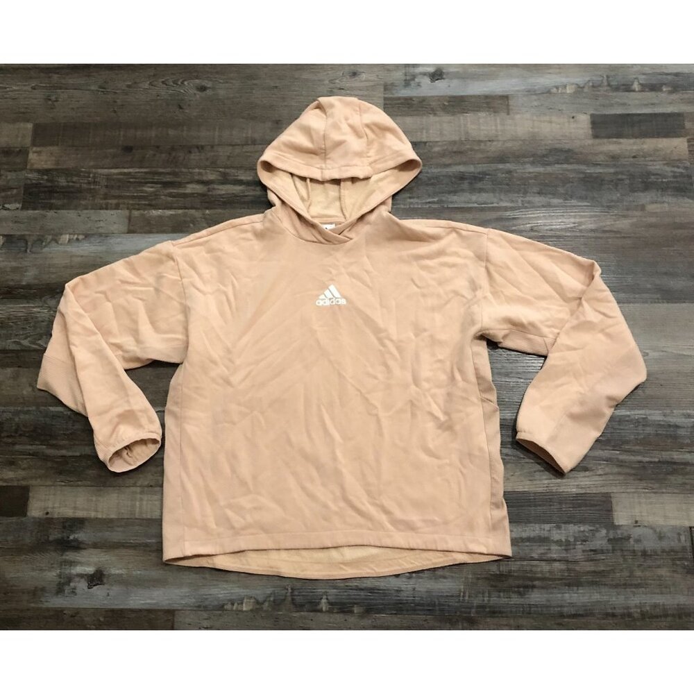 Adidas Womens Medium Peach Colored Hoodie Sweatshirt Pullover